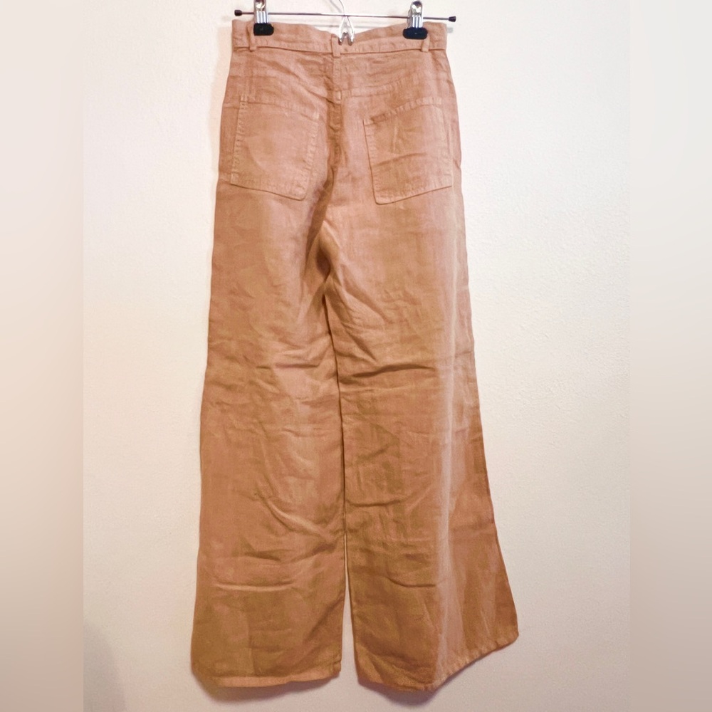 NWOT Enza Costa High waist wide leg linen pants. Size 0 / XS in oat milk - Picture 4 of 6